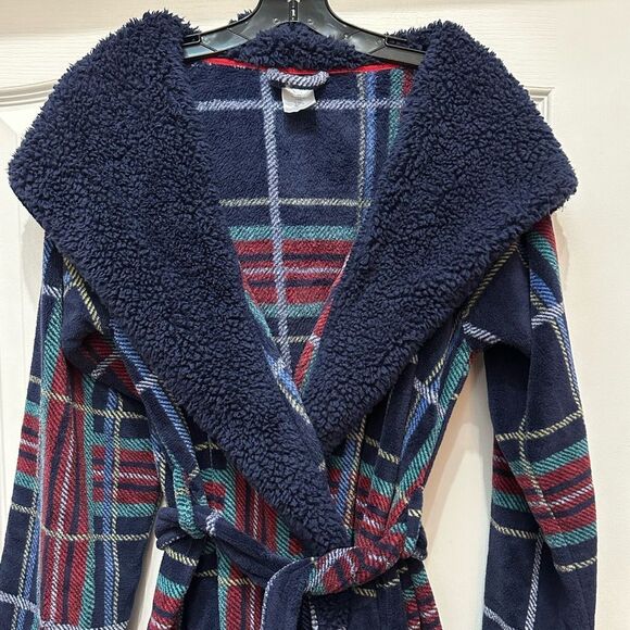 Vera Bradley Plush Blue Plaid Robe Size L/XL - Picture 3 of 5